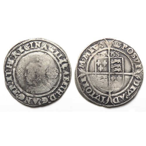 293 - Elizabeth I Sixpence 1568. Third & Fourth Issue, 1561-77. Silver, 26mm, 2.75g. Crowned bust left... 