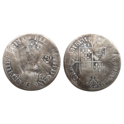 291 - Elizabeth I Sxpence 1562. Milled Coinage 1561-71. Silver, 26mm, 2.58g. Crowned bust left, rose behin... 