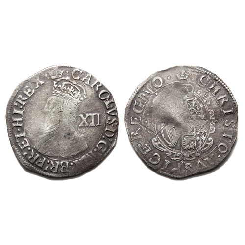 312 - Charles I Shilling. Tower mint, London. Circa 1625-49. Mint mark crown. Silver, 31mm, 5.57g. Crowned... 