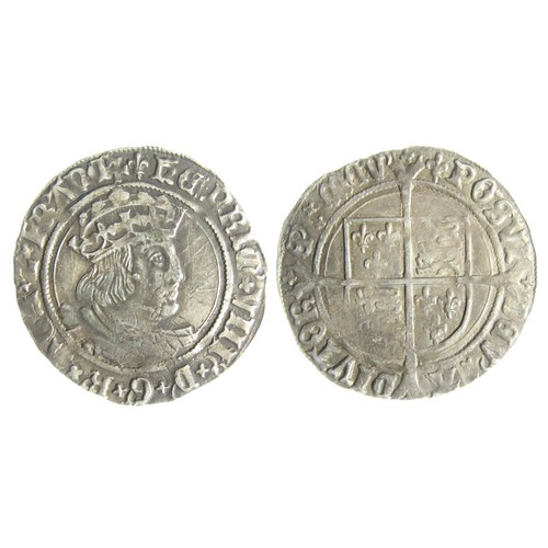 283 - Henry VIII Groat, Second Coinage, 1526-44. Laker bust D. 2.68g. 25mm. Crowned bust right, HENRIC VII... 