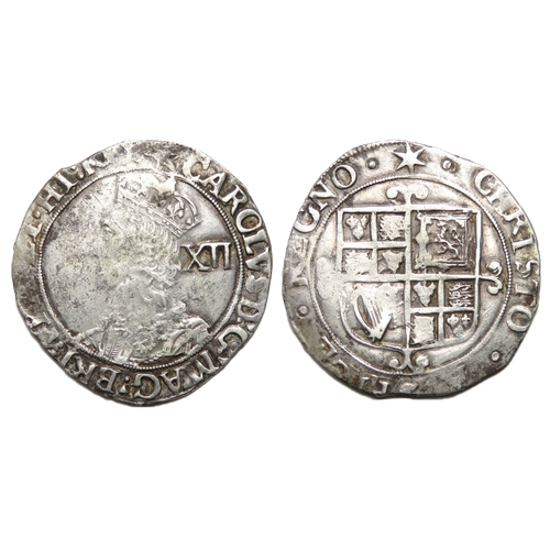 311 - Charles I shilling. 1640-41. Tower, London. Crowned bust left, XII mark of value behind. CAROLVS D G... 