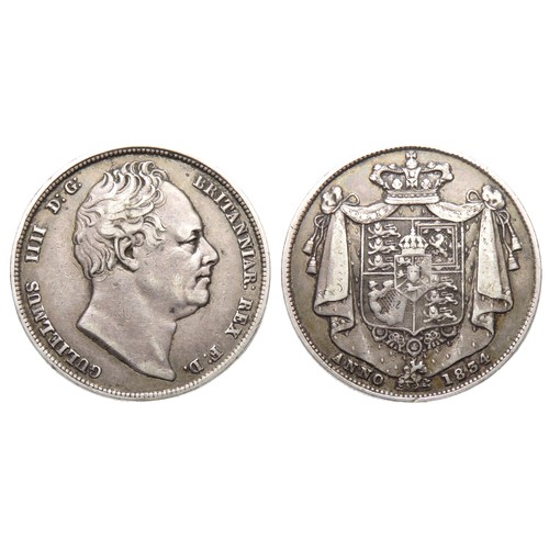 325 - William IV Half Crown 1834. Silver,  g.  mm. Bare head right, GULIELMUS IIII D G BRITANNIAR REX F D.... 