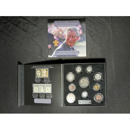 356 - Jubilee Mint Royal Commemorative Coin and Stamp Sets (2). Prince Charles 70th birthday & Princes... 