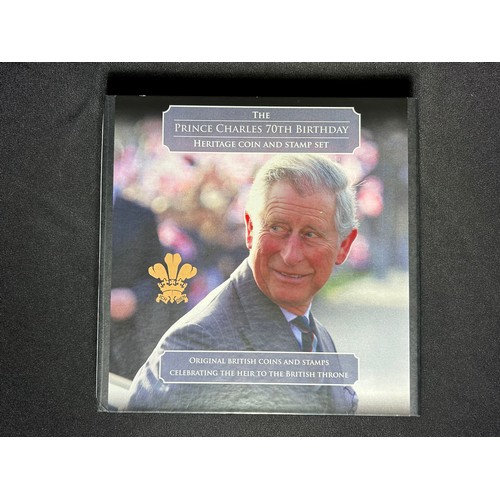 356 - Jubilee Mint Royal Commemorative Coin and Stamp Sets (2). Prince Charles 70th birthday & Princes... 