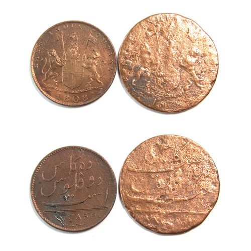 321 - British East India Company 10 & 20 Cash, Ship Wreck Coins. Two coins recovered from the famous w... 