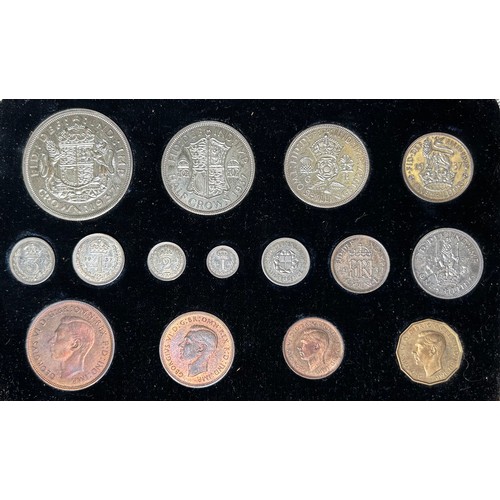 323 - George VI 1937 Specimen Proof Coin Set. This 15 coin proof set was issued to celebrate the King's co... 