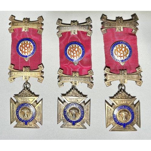 358 - Silver Gilt Medals (3). Royal Antediluvian Order of Buffaloes. Awarded to, brother William Mc Court.... 