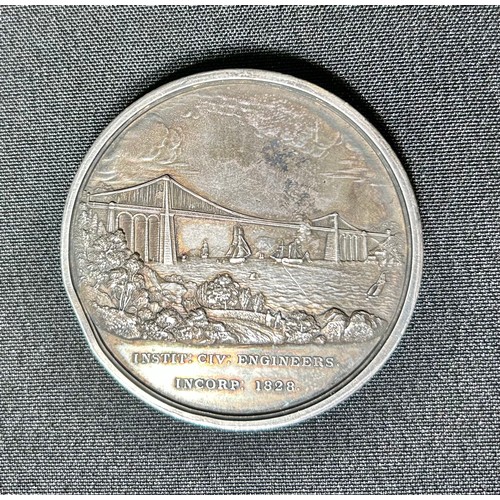 359 - 1828 Institution of Civil Engineers, Silver Telford Medal, by W. Wyon. 90.78g, 58 mm. Obverse with b... 