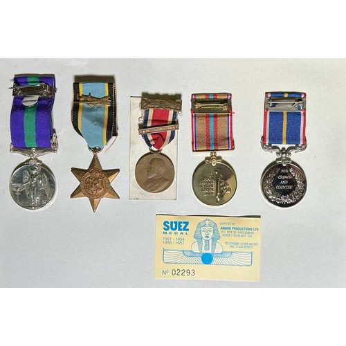 361 - Medal Collection (5). Elizabeth II, Canal Zone G.S.M awarded to, S/22708946. PTE K W FARAWAY RASC. T... 