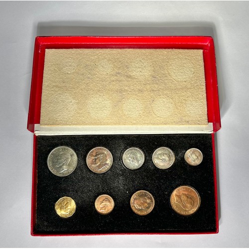 339 - George VI Royal Mint 1950 Proof Coin Set.(9). Halfcrown, Florin, English Shilling, Scottish Shilling... 