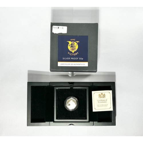 353 - Jersey, H.M.S Victory Silver Proof Fiftypence. 2022. 0.925. 8g, 27mm. Limited number of just 495, no... 