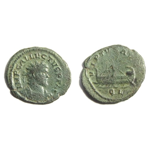 150 - Allectus quinarius. London 294-6 AD. Billon, 2.06g. 22.5 mm. Radiate bust right, IMP C ALLECTVS P F ... 