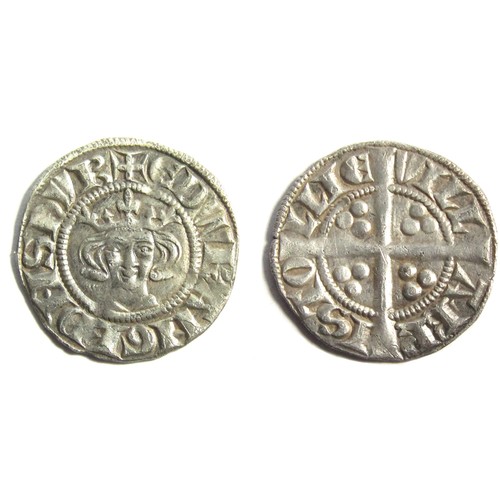 223 - Edward I Penny. 1272-1307 AD. Bristol, 3g. Silver, 1.34g. 19 mm. Crowned facing bust. +EDWR ANGL DNS... 