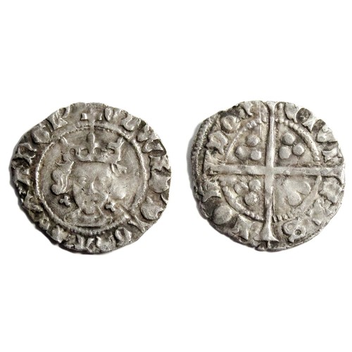 253 - Edward IV Silver Penny London. Light coinage, 1464-70. Silver,  0.79g. 18 mm. Crowned facing bust, t... 