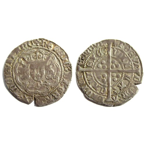 257 - Henry VI Groat, Annulet Issue, 1422-27. Calais mint. 3.87g. 26.83mm. Crowned facing bust, annulets a... 