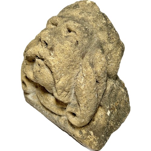 52 - Medieval Carved Stone Corbel. Circa, 15th century AD. 155 x 180 x 125 mm. A sand stone corbel in the... 