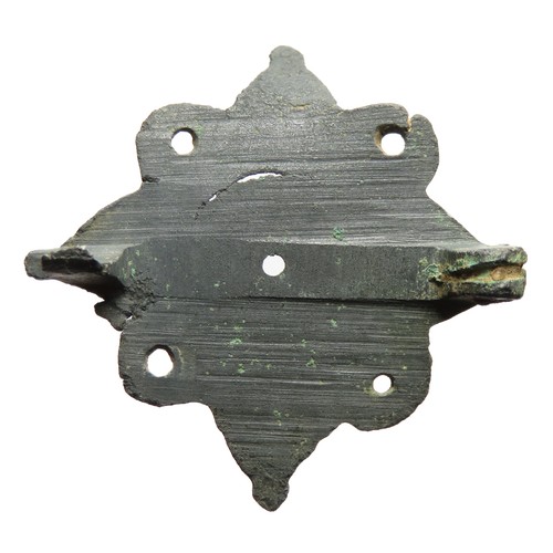 23 - Roman silvered plate brooch. Circa 1st century CE. Copper-alloy, 32mm, 3.3g. A lozenge-shaped brooch... 