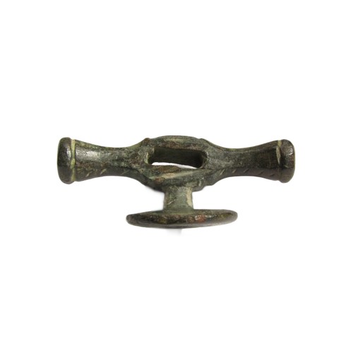 55 - Medieval Dagger Quillon. Copper-alloy, 60.45g. 63x20mm. A late Medieval dagger guard (quillion). The... 