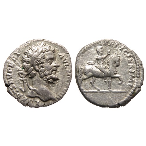 130 - Septimius Severus Denarius. Rome, 196 AD. Silver, 18mm, 2.72g. Laureate bust right, L SEPT SEV PERT ... 