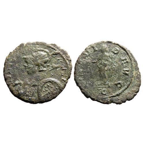 138 - Important Carausius Antoninianus. 'Copper alloy Roman antoninianus (radiate) of Carausius, dating to... 