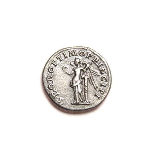 123 - Trajan Denarius. Rome, AD 107. Silver, 3.13g. 19mm. Laureate bust with drapery on far shoulder right... 