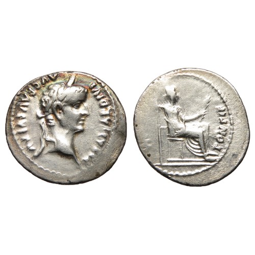 120 - Tiberius Denarius Tribute Penny. Ludunum, after AD 16. Silver, 3.81g. 21mm. Laureate head right, TI ... 