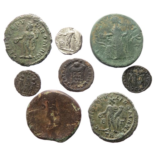 147 - Roman Coin Group. Circa 2nd - 4th century AD. Largest 30mm. To include silver and bronze coins from ... 