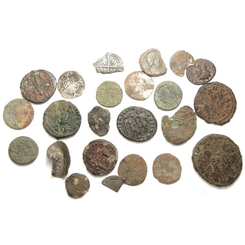 153 - Roman, Medieval and Tudor Coin Group (23). Largest 27mm. A selection of coins to include, Roman bron... 