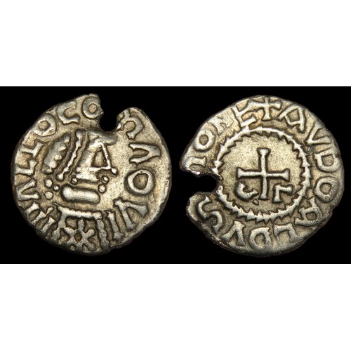 154 - Merovingian Pale Gold Tremissis. Early Continental (Merovingian Francia) 584-750 AD. Metz mint. Gold... 