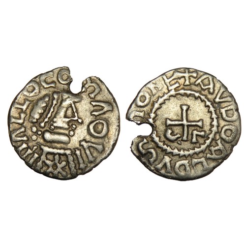 154 - Merovingian Pale Gold Tremissis. Early Continental (Merovingian Francia) 584-750 AD. Metz mint. Gold... 