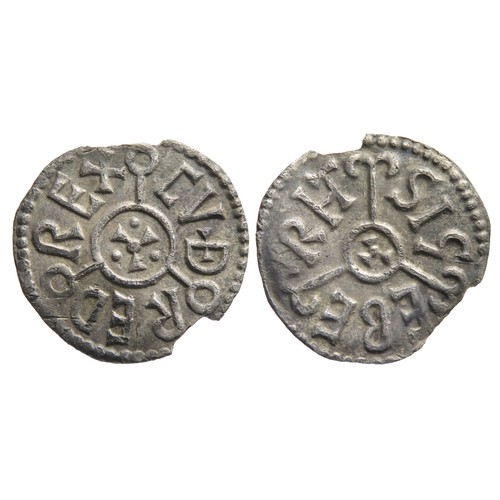 163 - Cuthred Penny. King of Kent, 798-807 AD Canterbury. Silver, 1.26g. 19mm. CVDRED REX within angles of... 