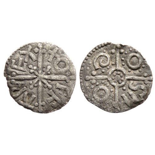 164 - Offa Penny. Light Coinage, 780-792 AD. Canterbury. Silver, 1.02g. 17mm. Cross on saltire, +OFFA in a... 