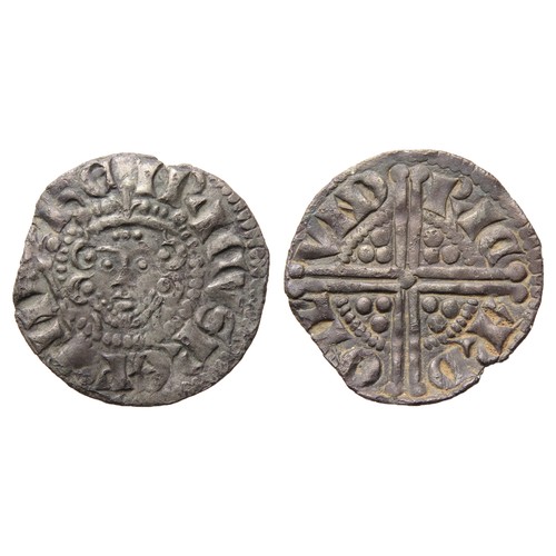 191 - Henry III Penny. London. Silver, 18mm, 1.25g. Crowned facing with sceptre, HENRICVS REX III. R. Void... 