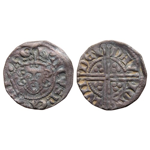 193 - Henry III Penny. Phase III 1250-72 AD. London. Silver, 18mm, 1.33g. Crowned facing bust with sceptre... 