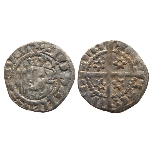 256 - John Baliol Penny. 1292-1296 AD. Silver, 18mm, 1.35g. Crowned bust left with sceptre, +IOhANNES DEI ... 