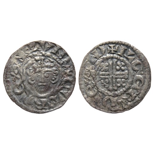 183 - John Penny. 1199-1216 AD. London. Silver, 19mm, 1.37g. Crowned facing bust with sceptre, +HENRICVS R... 