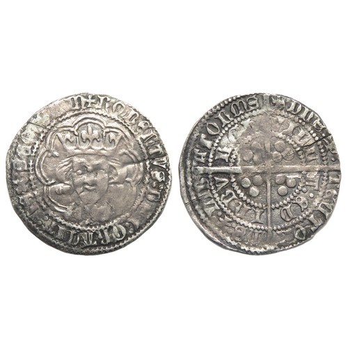 261 - Robert III Groat. Heavy coinage, 1390-1403 AD. Edinburgh. Silver, 26mm. 2.52g. Crowned facing bust, ... 