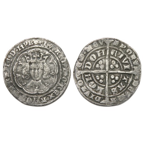 211 - Edward III Groat. Pre-treaty period, 1351-61 AD. London. Series G. Silver, 28mm, 4.33g. Crowned faci... 