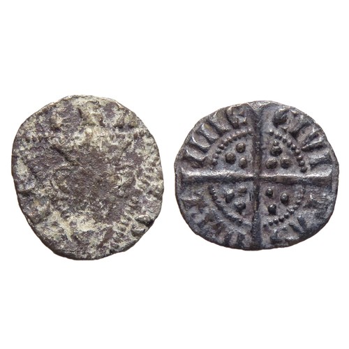 204 - Edward I Farthing. Dublin. Silver, 11mm, 0.35g. Crowned facing bust within triangle, +ERA NG LIE. R.... 