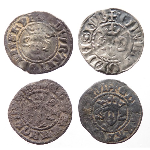 222 - English Hammered Silver Penny Group (4). Circa 13th century AD. All Edward I pennies from the London... 