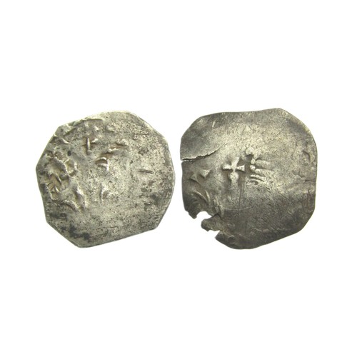 180 - Two Henry II Tealby Pennies. Silver, 1.34 & 1.32g. 19 mm. Crowned facing bust with sceptre. R. C... 