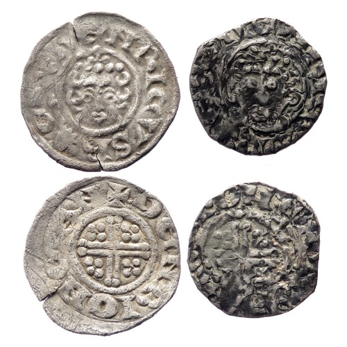 185 - Henry III Pennies (2). Short Cross Coinage, 1216-47 AD. Canterbury mint. Silver, 19mm. 1.36g & 1... 