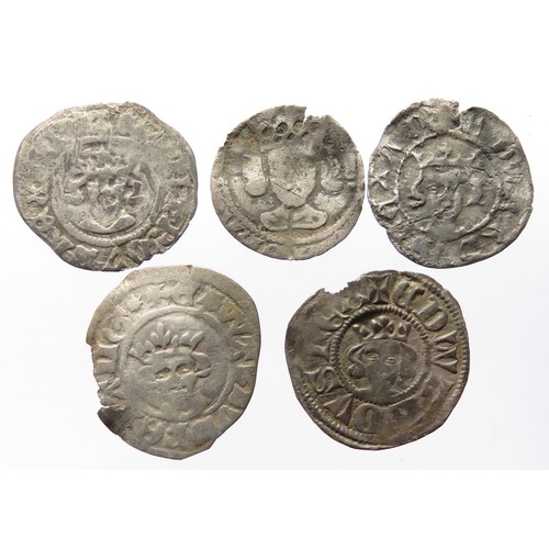 224 - English Hammered Silver Coin Group (5). Circa 13th-15th century AD. To include coins from the reigns... 