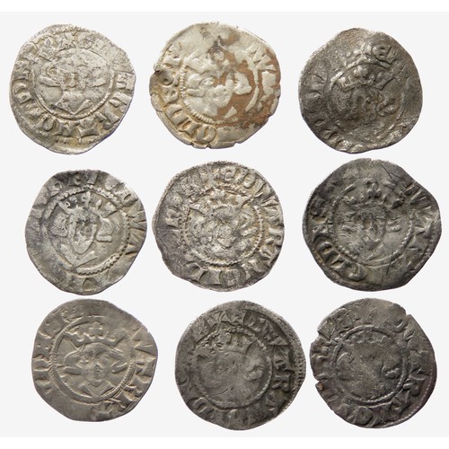 223 - English Hammered Silver Penny Group (9). Circa 13th-14th century AD. To include coins from the reign... 