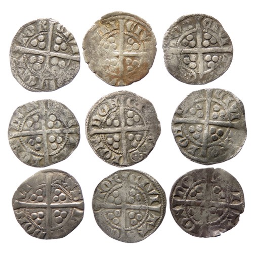 223 - English Hammered Silver Penny Group (9). Circa 13th-14th century AD. To include coins from the reign... 