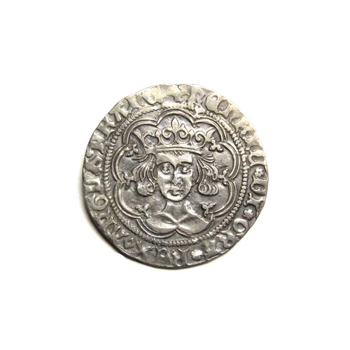 243 - Henry VI Groat. Calais mint. Rosette Mascle issue, 1430-31. Crowned facing bust, HENRIC DI GRA REX A... 