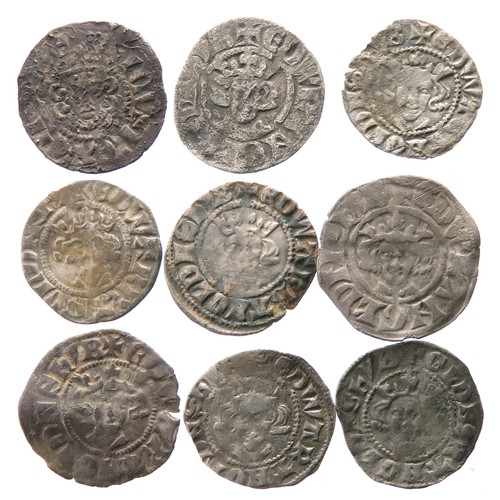 231 - English Hammered Silver Penny Group (9). To include coins from the reigns of Edward I & II and H... 