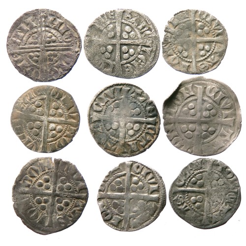 231 - English Hammered Silver Penny Group (9). To include coins from the reigns of Edward I & II and H... 