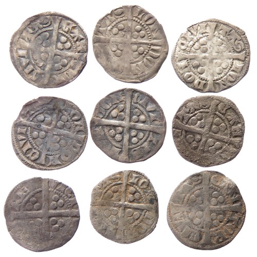 232 - English Hammered Silver Penny Group (9). To include coins from the reigns of Edward I & II minte... 