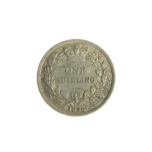 371 - William IV Shilling 1836. Silver, 5.63g. 24 mm.Bare head right, GULIELMUS IIII D G BRITANNIAR REX F ... 